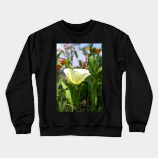 White Linen California Poppy Crewneck Sweatshirt